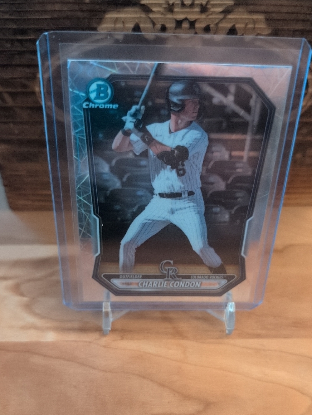 2026 Bowman Chrome Charlie Condon Rookie Prospect Card Laser Refractor Rockies